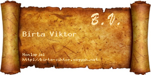 Birta Viktor névjegykártya